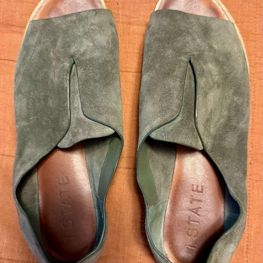 1. State Olive Suede Flats